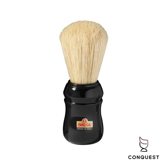 【 CONQUEST 】OMEGA 義大利 專業修容鬍刷品牌 100%純豬鬃毛 經典款刮鬍刷 鬍皂刷 鬍刷 10049