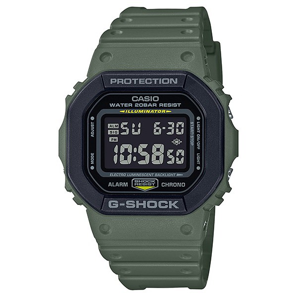 【CASIO卡西歐】DW-5610SU-3DR /G-SHOCK 街頭軍事系列 經典方形錶殼 /軍綠色錶帶
