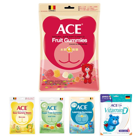 比利時ACE水果字母無糖Q軟糖 無添加人工色素防腐劑 DHA維他命D益生菌