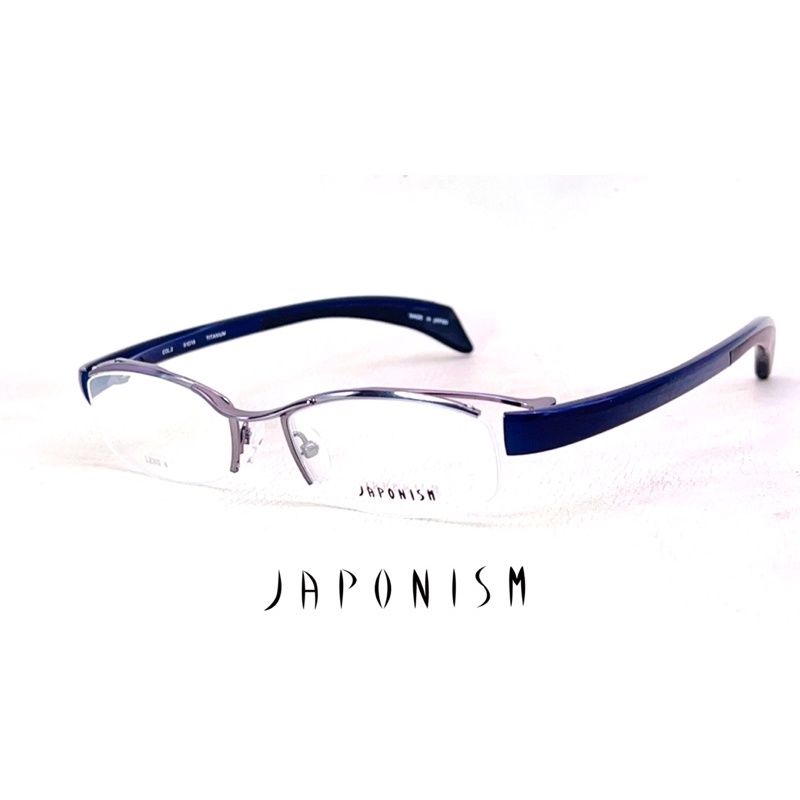 【本閣】Japonism JN515 日本手工造型光學眼鏡框 彈性鏡腳半框銀色藍色 999.9 masaki
