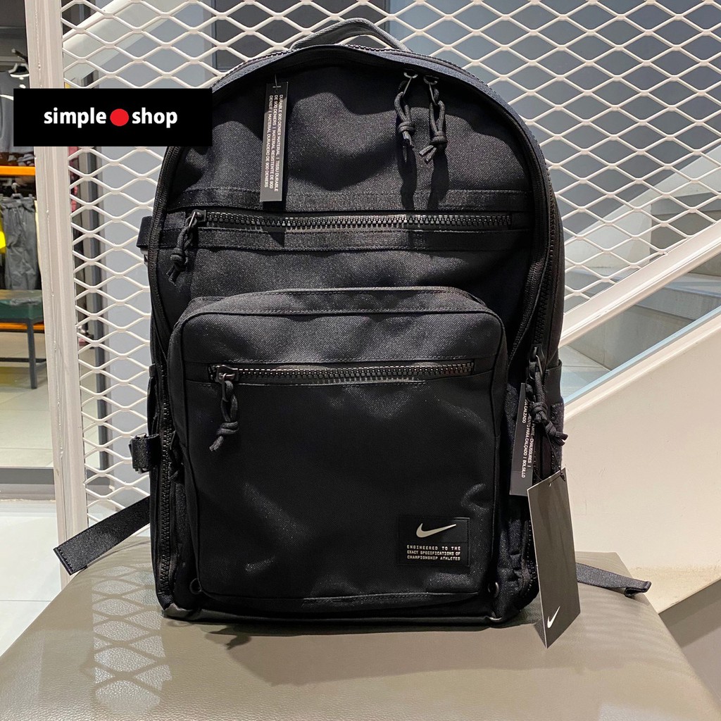 【Simple Shop】NIKE 工裝 大容量背包 運動背包 可放筆電 運動鞋 氣墊背帶 黑色 CK2663-010