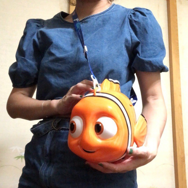 現貨 東京海洋士尼限定 海底總動員 小丑魚 Nemo 爆米花桶🍿 可當萬聖節糖果桶 南瓜桶 揹帶可調 正版Disney