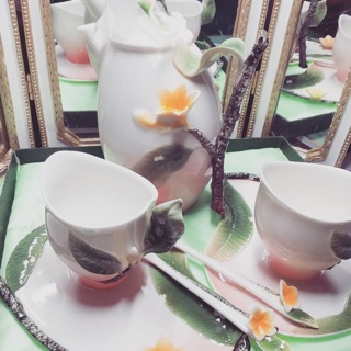 古典法蘭瓷茶壺組下午茶古董