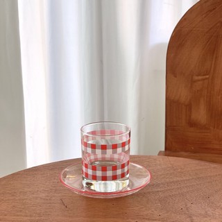 ʟᴜʟʟᴀʙʏ. 現貨📦法式紅格紋咖啡杯盤