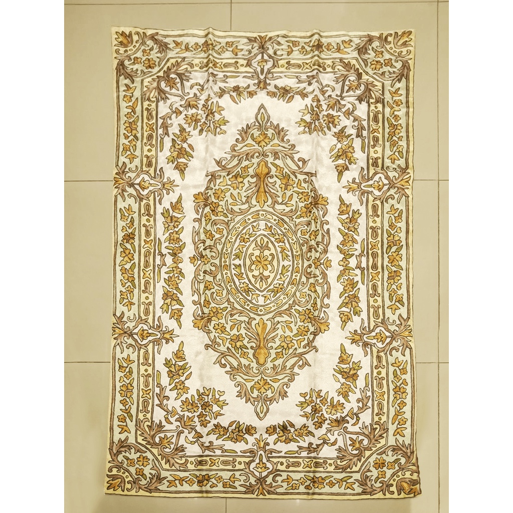 凡爾賽宮｜印度喀什米爾 純手工蠶絲 立體鎖鏈刺繡編織地毯 華麗宮廷風格掛毯 波斯地毯