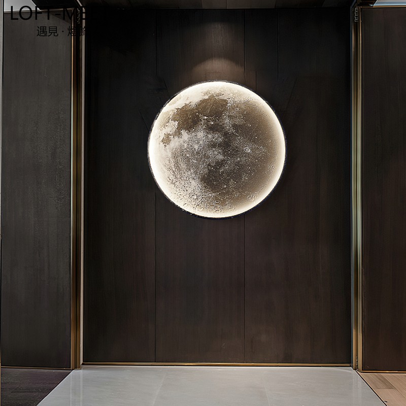 【LOFTMEET 遇見】月球壁燈 現代輕奢創意過道走廊壁畫燈藝術客廳背景裝飾臥室床頭燈