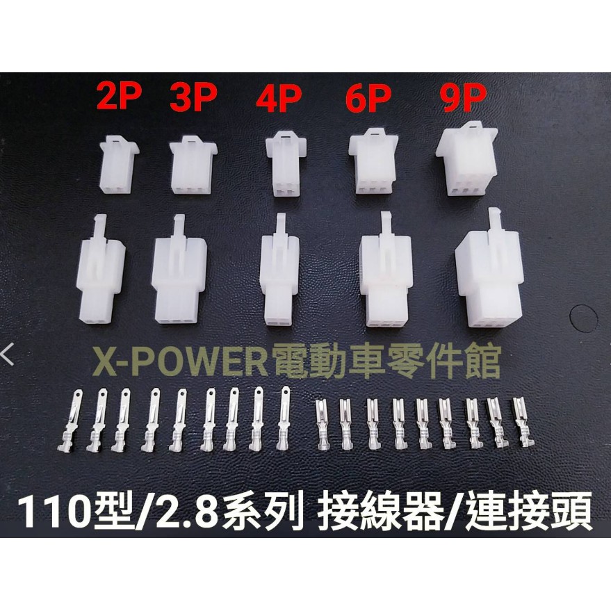 ~110型 2.8系列 接線器 端子組 連接頭 適用汽機車 電動車【目前出貨端子為金色】