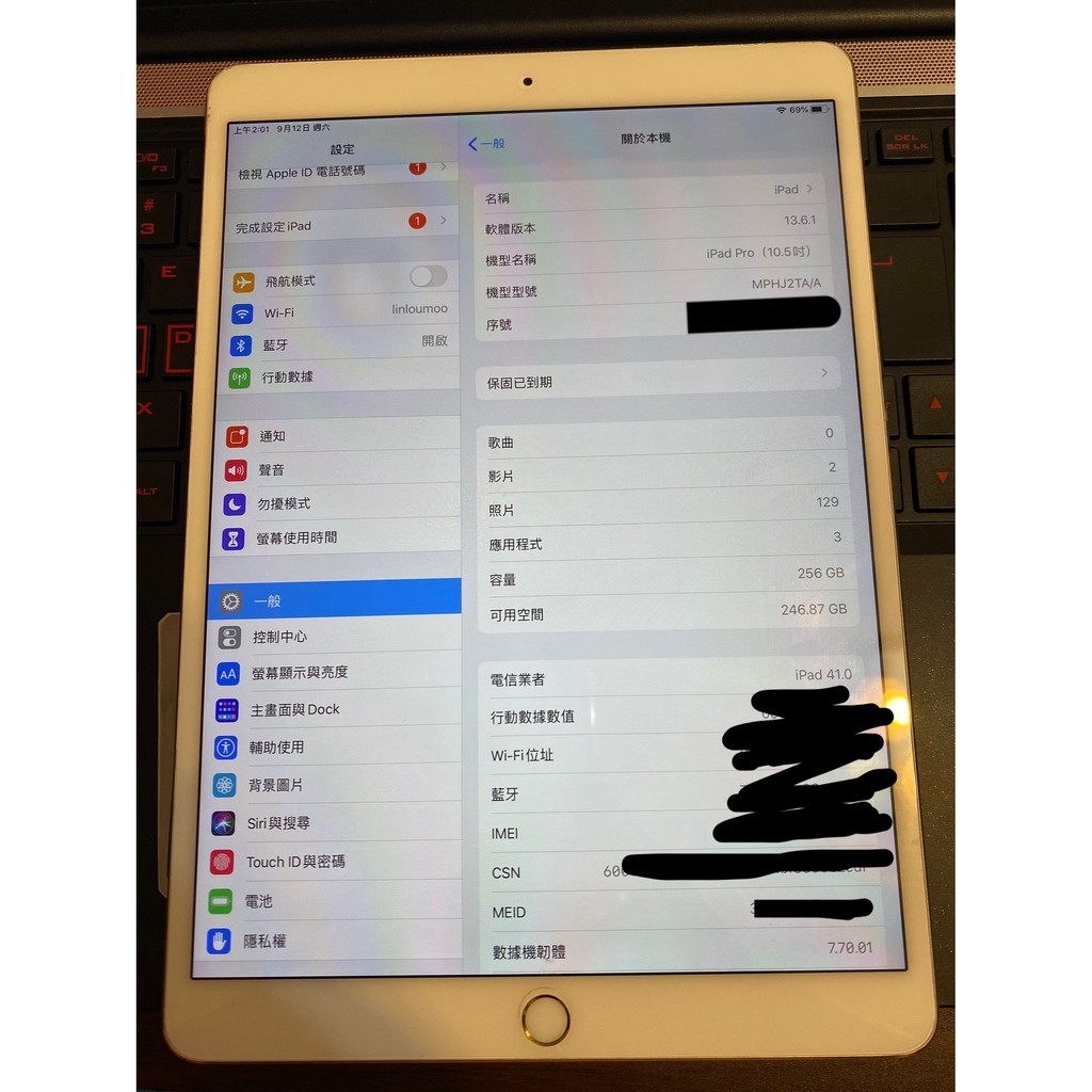 Apple iPad Pro10.5 金 256G LTE版 A1709 近全新 10.5吋 中古#11