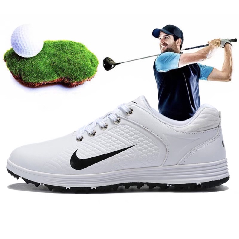 全新專業高爾夫球鞋男防水固定釘男鞋Nike白色男士2022年新款無釘高爾夫鞋