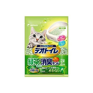 ★Petshop寵物網★日本Unicharm 嬌聯 一個月抗菌綠茶/抗菌消臭 貓砂條狀砂 2L