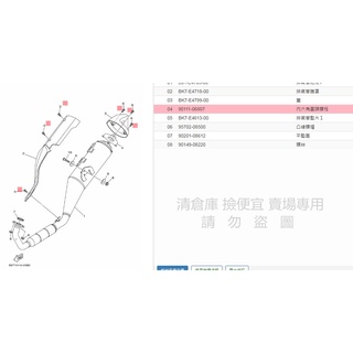 撿便宜料號 90111-06807 YAMAHA 山葉原廠螺栓 AXIS 勁豪 7期 新勁戰 BWS 排氣管護片螺絲