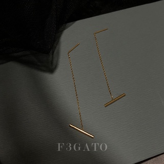 [FEGATO]一字線條耳環-耳墜/歐美/金色/18k金/金色/鈦鋼/抗敏