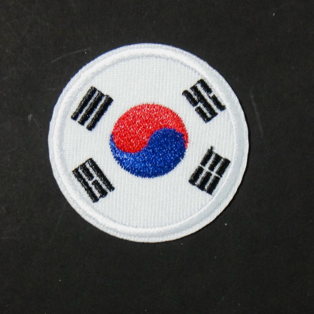 縫 圓形韓國國旗衣服配件補丁布章臂章燙貼布刺繡燙布貼diy手工藝縫紉 現貨 蝦皮購物
