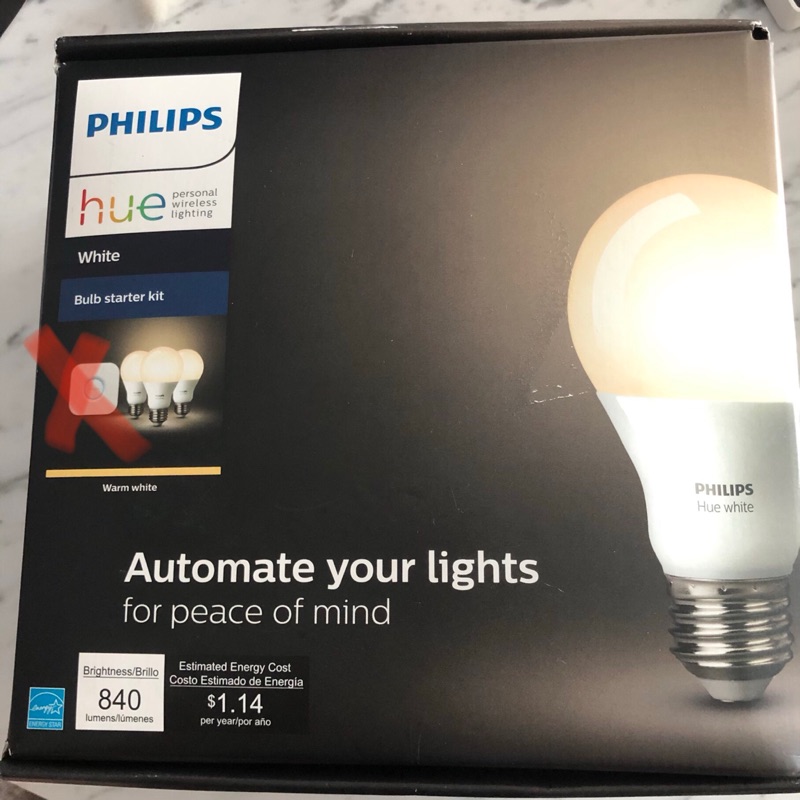 PHILIPS Hue 最新單色智慧燈泡x 3 + Hue 橋接器一代