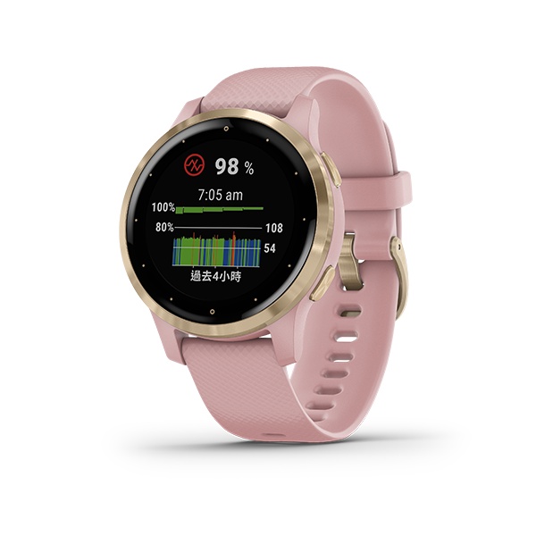 Garmin vívoactive 4s GPS音樂手錶, 玫瑰金色／行動支付，九五成新，已貼玻璃貼+充電孔塞，含稅發票