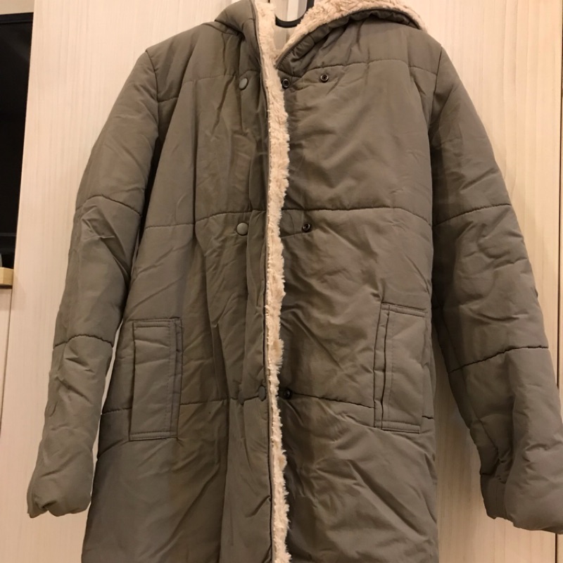 韓國 羽絨外套 內刷毛 保暖大衣 長版外套 長版外套