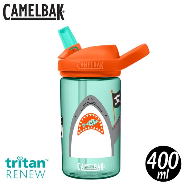 【CamelBak 美國 400ml eddy+kids兒童吸管運動水瓶《鯊魚海盜》】CB2472302041/水壺