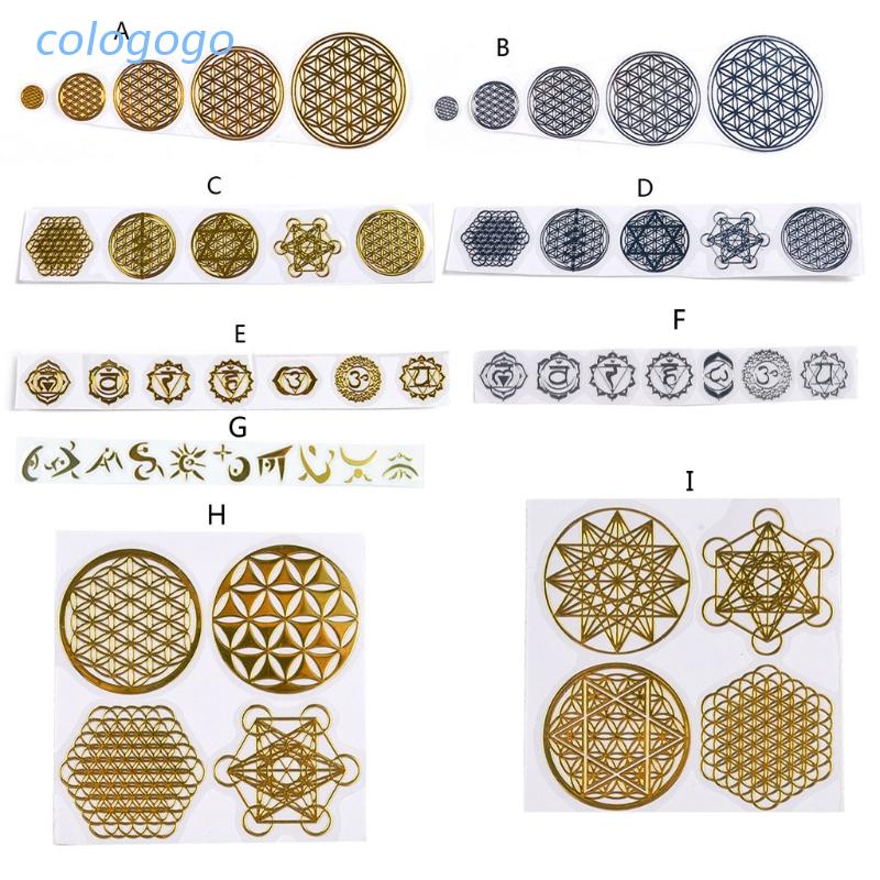Colo 7 脈輪幾何銅能量塔 Orgonite 貼紙花卉生命樹金字塔環氧樹脂材料珠寶製作