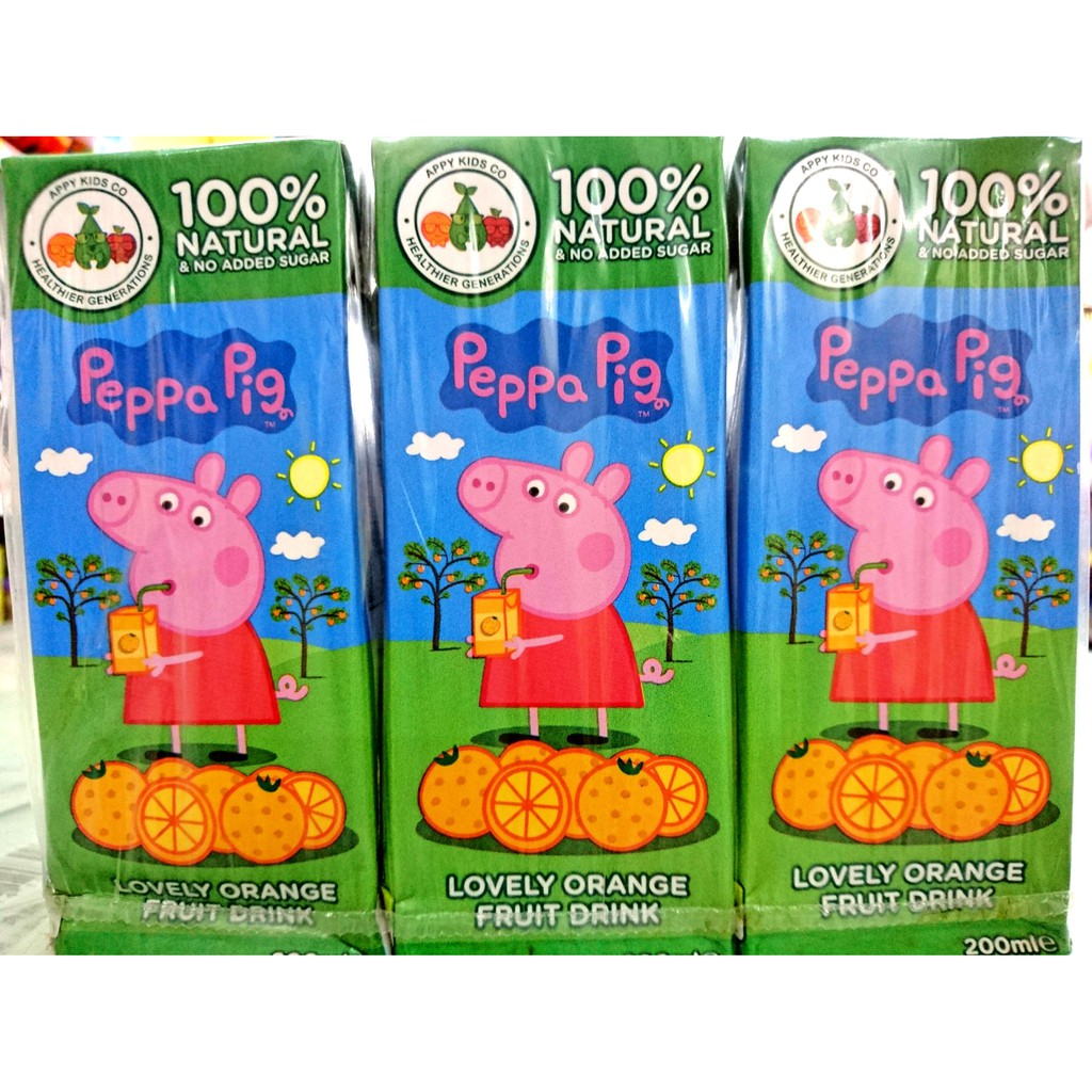 英國 佩佩豬 Peppa Pig 柳橙風味果汁 200ml (3入) 粉紅豬小妹