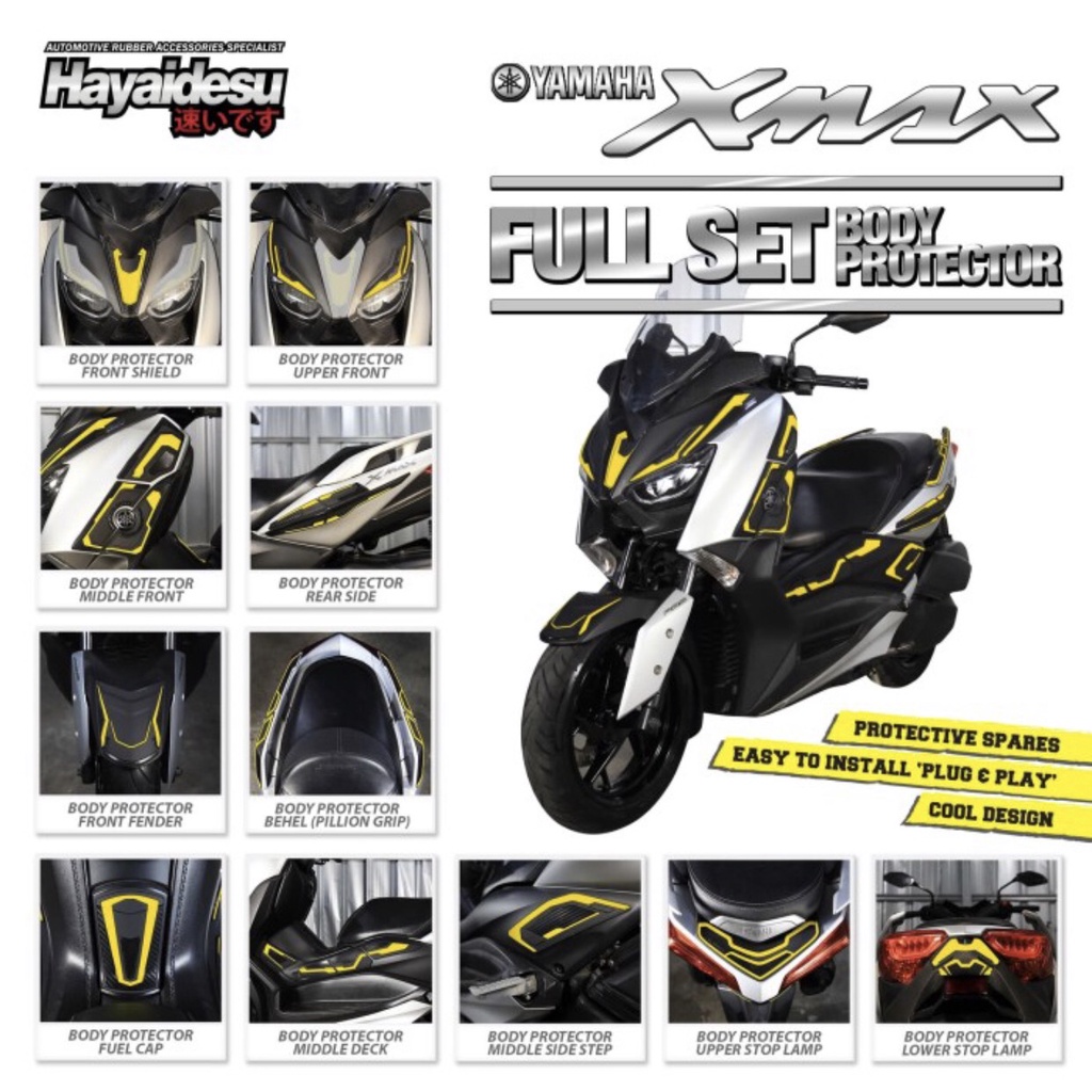 黃色  YAMAHA XMAX 300  重機 保護蓋 保護貼 防護蓋 防刮保護 外殼貼片 貼紙 防摔 Hayaides