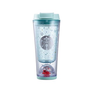 韓國2016第二波聖誕限量星巴克Starbucks湖水藍水晶球聖誕老公公隨行杯 355ml