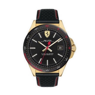 【Ferrari 法拉利】急速紳士風采時尚簡約真皮腕錶-錶圈紅/FA0830490/台灣總代理公司貨享兩年保固