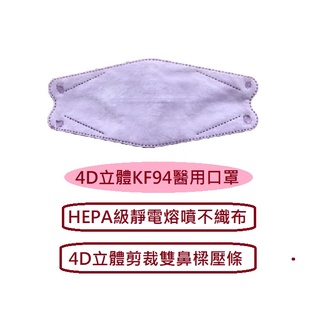 久富餘 醫用醫療口罩 韓版4D立體 KF94 雙層HEPA熔噴布 MD 雙鋼印 單片包裝1盒10入 臺灣製造