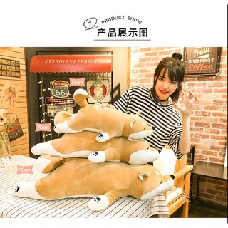 黃色小狗/柴犬 抱枕/趴趴熊/夾腿 抱枕 禮品 毛絨 長條抱枕 /午安枕/聖誕節生日禮物秋田羽絨棉 靠腰 靠墊