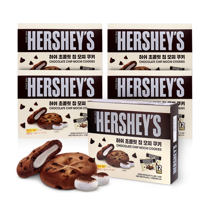#悠西將# 韓國 好時 HERSHEY'S 巧克力風味麻糬餅 巧克力風味豆 麻吉餅乾 麻糬餅 年糕餅 QQ麻糬