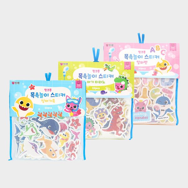 [cream] 現貨💕 韓國代購 碰碰狐浴室貼紙 鯊魚寶寶 Babyshak 兒童玩具 洗澡玩具 沐浴貼