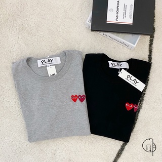 COMME DES GARCONS 川久保玲 LOGO 愛心 雙心 黑 灰 短袖 短TEE 男款【 肆玥.co 】