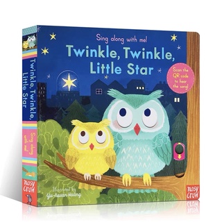 送音頻「Twinkle twinkle little star」聽唱玩童謠遊戲書 厚紙板書 操作機關書 推拉書 轉轉書