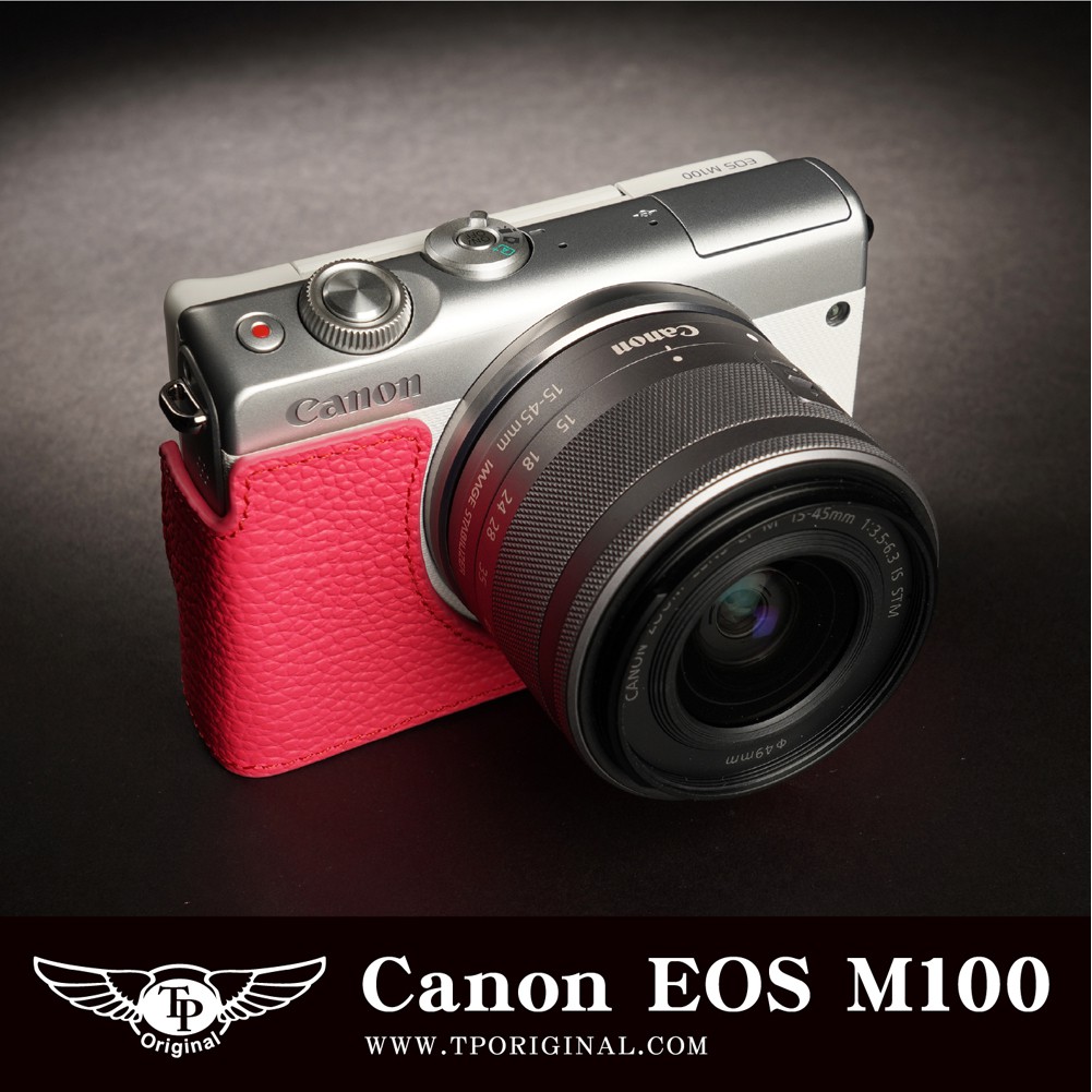 【台灣TP】適用於 Canon EOS M100  / EOS M200 真皮相機底座相機皮套 相機包 牛皮
