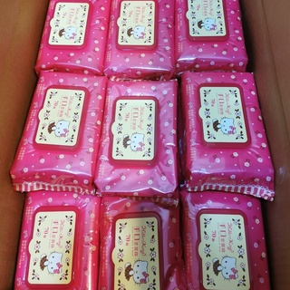 【家庭號特惠中】三麗鷗 Hello Kitty 手口柔濕巾(加蓋70抽) 濕紙巾 純水紙巾