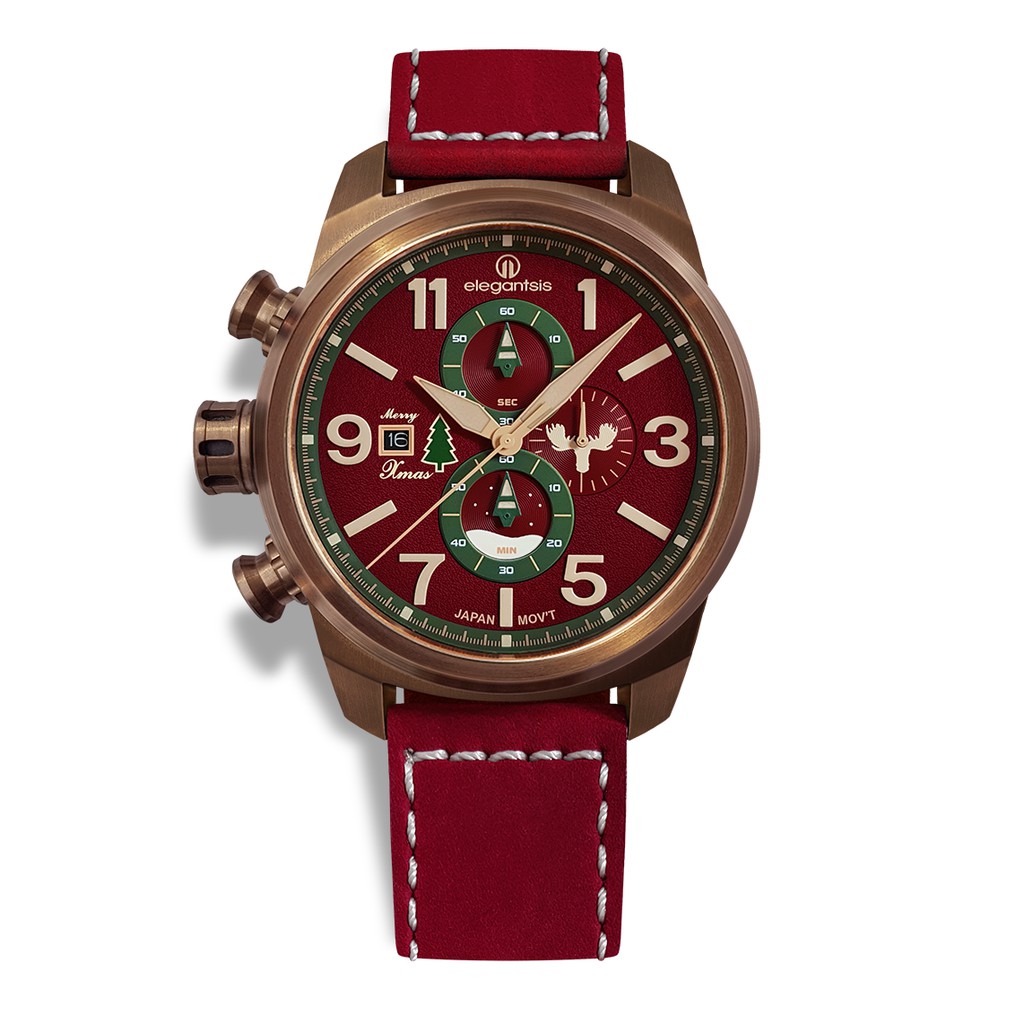 【公司貨】Elegantsis 愛樂時ELJT48MQS-OR02LC聖誕特別限定紅聖誕腕錶 麗寶錶樂園