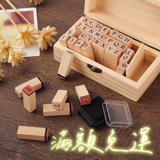 臣 多款 小寫 ⚠️有尺寸問題 請先私訊小編） 咖啡色 木質印章 字母 英文字母 草寫 數字 套裝木質文章