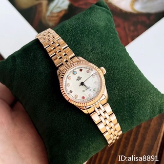 玫瑰金色鋼帶錶 氣質簡約女生腕錶 Rose手錶 復古小直徑手錶女 瑞士石英錶 彩鑽時尚百搭手錶 商務休閒手錶女