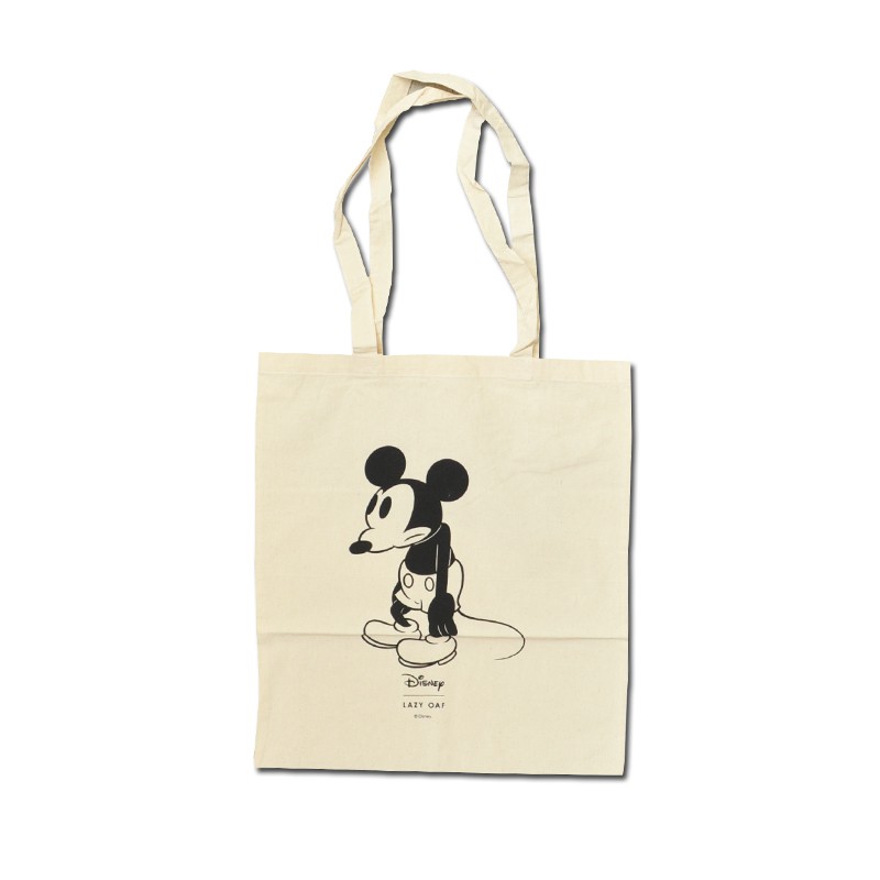 英國品牌Lazy Oaf X Disney 米老鼠聯名款托特包購物袋米色