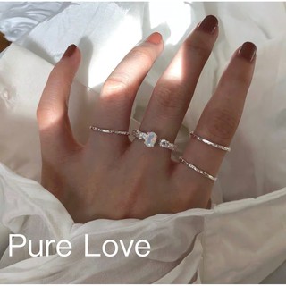 Pure Love樂芙 /正韓 【R0484】韓系簡約S925純銀波光粼粼不規則紋理纖細戒指 / 銀