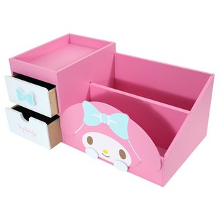 《熊兔的店 》限時優惠價 正版授權 木製 美樂蒂 收納櫃 收納盒 桌上收納盒 MM-1013