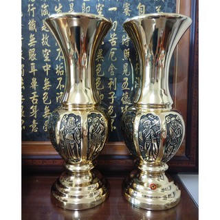 【靜福緣】精品銅製『八仙花瓶』高6寸2、7寸2、8寸8、1尺、1尺3、1尺8高 花瓶花器 宗教用品/藝品
