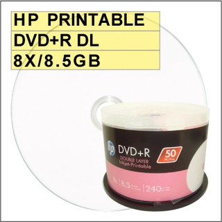 HP printable DVD+R DL 8X / 8.5GB 可列印式空白燒錄片 可超燒至8.7GB 50片