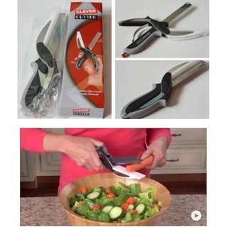 卡簧版 彈簧版 多功能切菜蔬菜剪刀Clever Cutter 刀具砧板二合一 蔬菜 食物剪刀