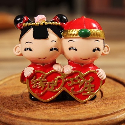 【吾家有囍】中國風Q版结婚娃娃擺飾安床娃娃(不含底座)