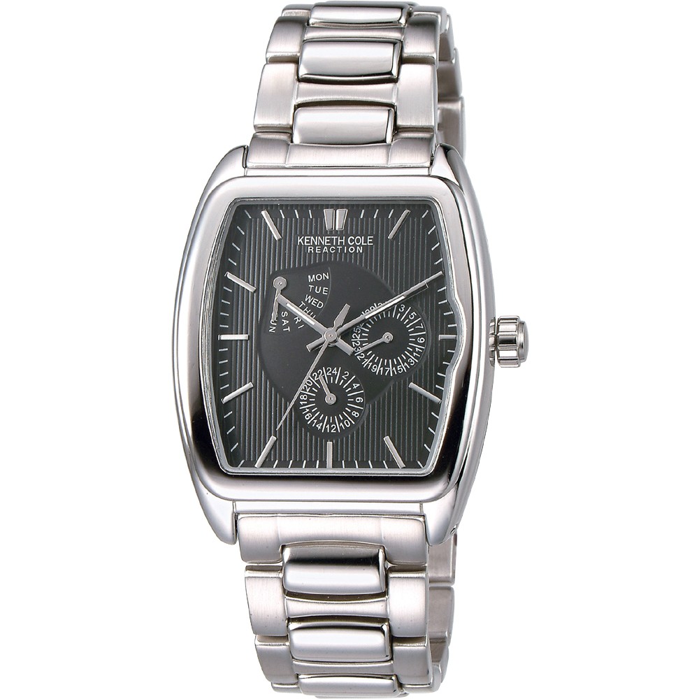 【KENNETH COLE】手錶 IKC3649 風尚逆跳紳士腕錶-黑_保固一年，超值搶購