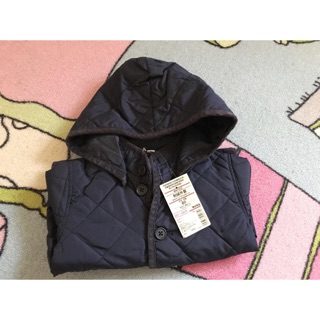 全新專櫃購入 無印良品【MUJI】 童裝 幼兒 中姓 刺縫外套 可水洗連帽(可拆)防水 鋪棉外套 原價1490元