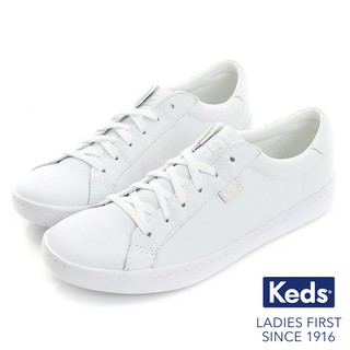 【Keds】復古運動皮質綁帶休閒鞋-9171W130044-白色