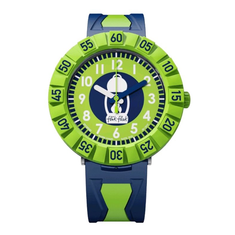 Swatch 品牌FlikFlak 瑞士錶 時鐘教學錶 FCSP062  男童防水手錶