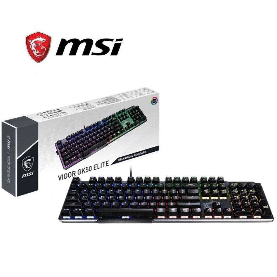 MSI微星VIGOR GK50 ELITE KAILH BLUE 機械式鍵盤 RGB 青軸 電競鍵盤 現貨 廠商直送