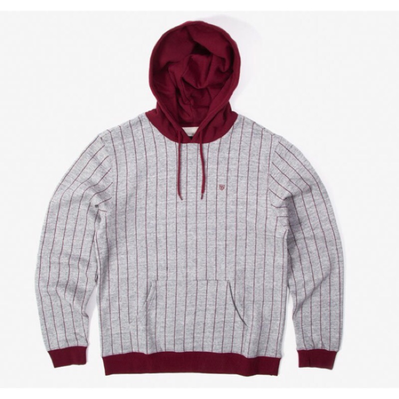 全新 現貨L Brixton b-shield stripe hoodie 條紋 連帽長t 復古 騎士 滑板 衝浪